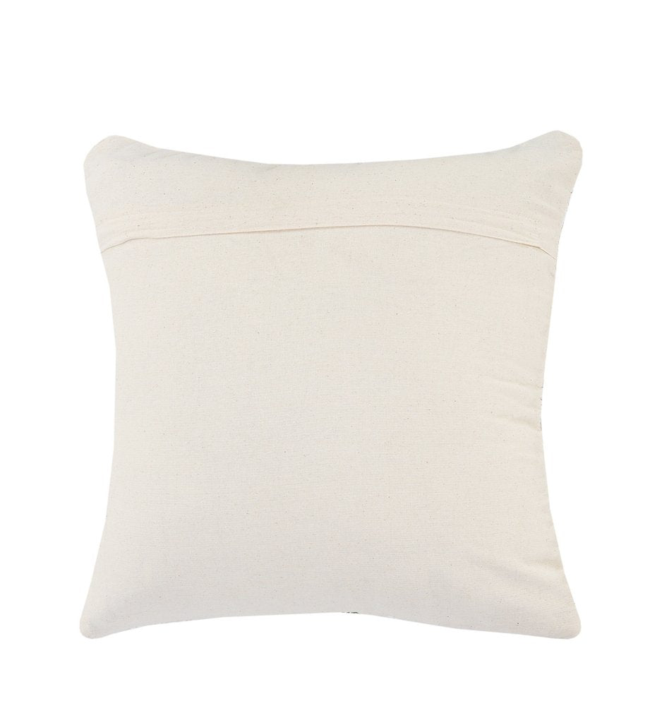 20" White Orange And Blue Geometric Cotton Throw Pillow Cover