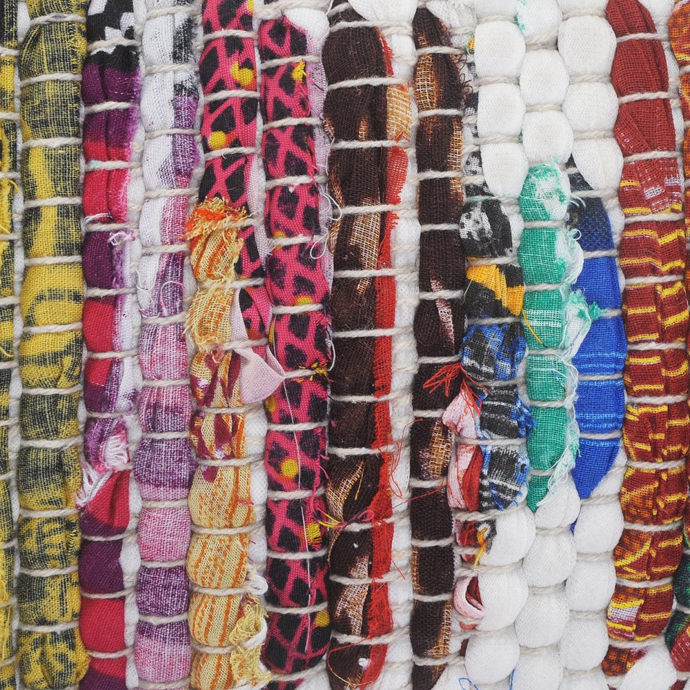 20" White Orange And Blue Geometric Cotton Throw Pillow Cover