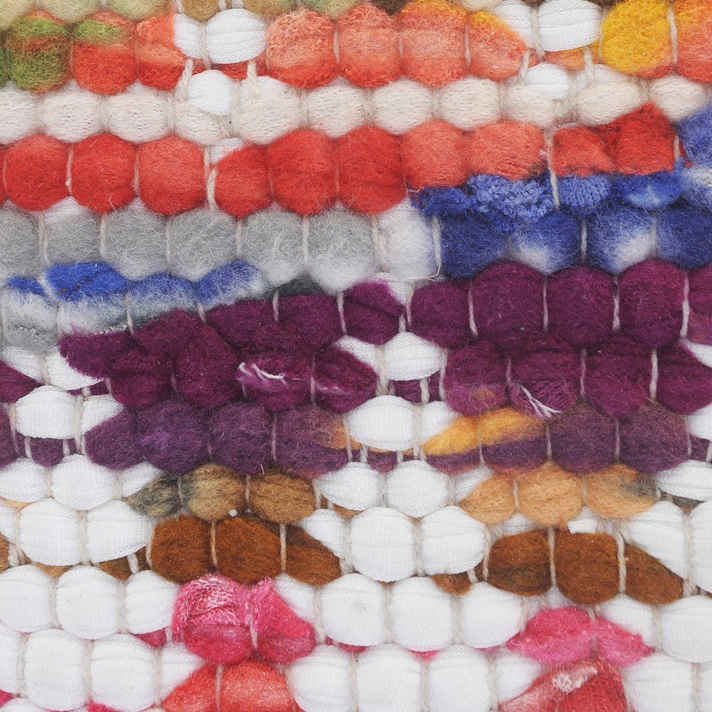 20" White Purple And Red Geometric Cotton Blend Throw Pillow Cover