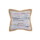20" Tan White And Blue Beach Striped Cotton Blend Throw Pillow Cover with Texture