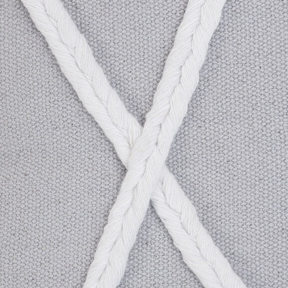 20" Gray And White Beach Geometric Cotton Throw Pillow Cover