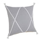 20" Gray And White Beach Geometric Cotton Throw Pillow Cover with Tufts And Texture