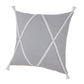 20" Gray And White Beach Geometric Cotton Throw Pillow Cover with Tufts And Texture
