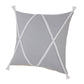 20" Gray And White Beach Geometric Cotton Throw Pillow Cover