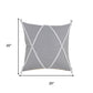 20" Gray And White Beach Geometric Cotton Throw Pillow Cover with Tufts And Texture