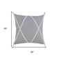 20" Gray And White Beach Geometric Cotton Throw Pillow Cover