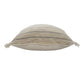 20" Tan And Gray Striped Cotton Blend Throw Pillow Cover with Fringe