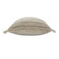 20" Tan And Gray Striped Cotton Blend Throw Pillow Cover with Fringe
