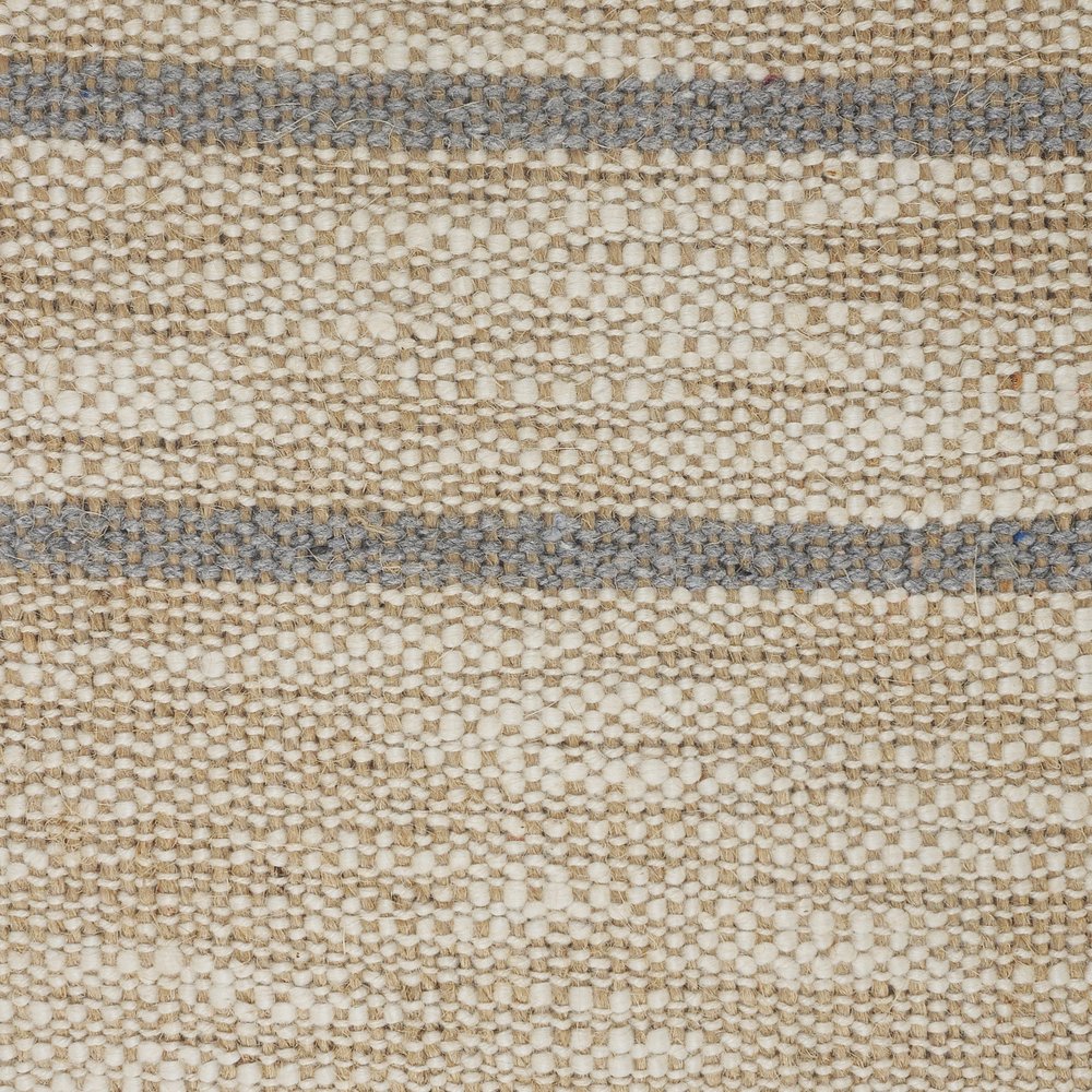 20" Tan And Gray Striped Cotton Blend Throw Pillow Cover with Fringe