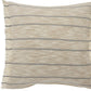 20" Tan And Gray Striped Cotton Blend Throw Pillow Cover with Fringe