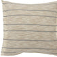 20" Tan And Gray Striped Cotton Blend Throw Pillow Cover