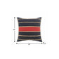 20" Tan And Navy Blue Striped Cotton Blend Throw Pillow Cover with Fringe