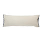 14" X 36" Blue And Brown Lumbar Beach Striped Cotton Blend Throw Pillow Cover with Fringe And Texture