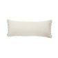 14" X 36" Beige And Blue Lumbar Beach Striped Cotton Blend Throw Pillow Cover with Fringe And Texture
