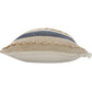 24" Beige And Blue Beach Striped Cotton Blend Throw Pillow Cover