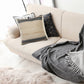 14" X 36" Beige And Black Lumbar Beach Striped Cotton Blend Throw Pillow Cover