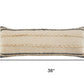 14" X 36" Beige And Black Lumbar Beach Striped Cotton Blend Throw Pillow Cover