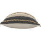 24" Beige And Black Beach Striped Cotton Blend Throw Pillow Cover with Fringe And Texture