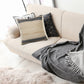 24" Beige And Black Beach Striped Cotton Blend Throw Pillow Cover