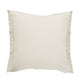 20" Beige And Black Beach Striped Cotton Blend Throw Pillow Cover with Fringe And Texture
