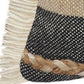 20" Beige And Black Beach Striped Cotton Blend Throw Pillow Cover with Fringe And Texture