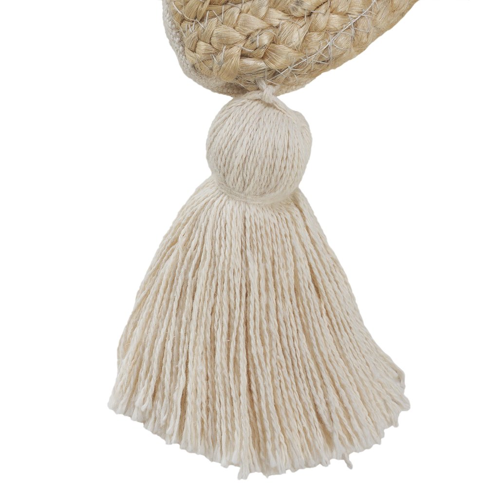 20" Beige Jute Throw Pillow Cover