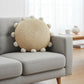 20" Tan And Brown Cotton Blend Throw Pillow Cover