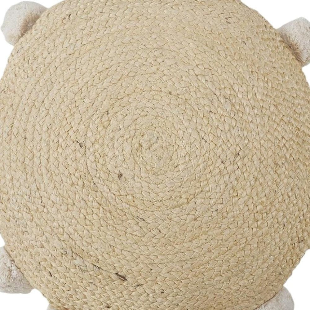 20" Tan And Brown Cotton Blend Throw Pillow Cover