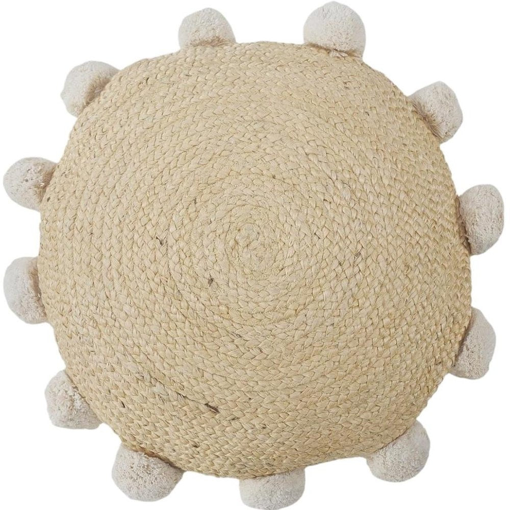 20" Tan And Brown Cotton Blend Throw Pillow Cover
