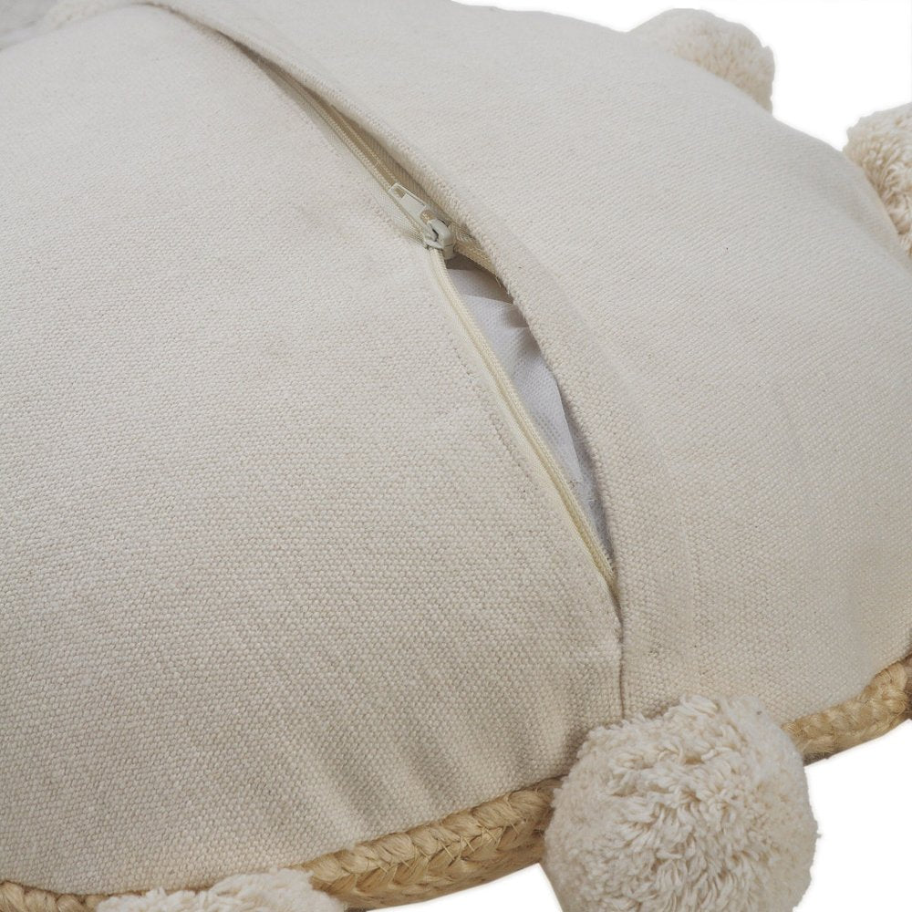 20" Tan And Brown Cotton Blend Throw Pillow Cover