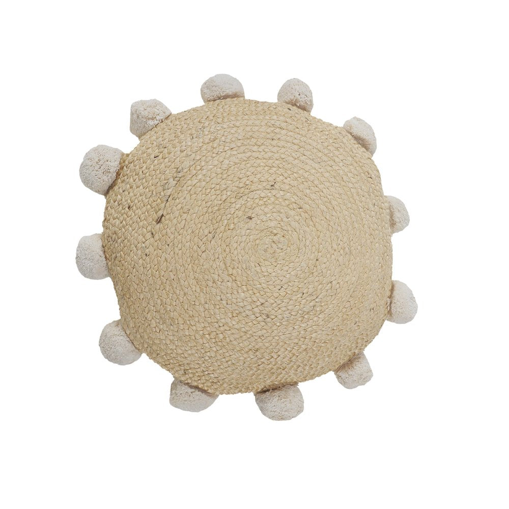 20" Tan And Brown Cotton Blend Throw Pillow Cover