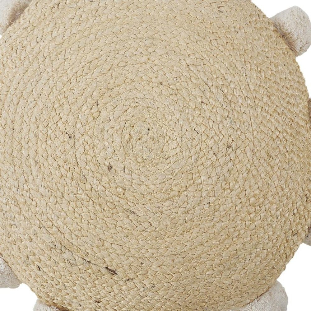 20" Tan And Brown Cotton Blend Throw Pillow Cover