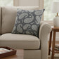 24" Gray And White Paisley Cotton Throw Pillow Cover