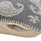 24" Gray And White Paisley Cotton Throw Pillow Cover