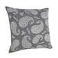 24" Gray And White Paisley Cotton Throw Pillow Cover
