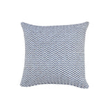 22" Blue And White Chevron Cotton Throw Pillow Cover