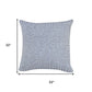 22" Blue And White Chevron Cotton Throw Pillow Cover