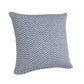 22" Blue And White Chevron Cotton Throw Pillow Cover