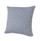 22" Blue And White Chevron Cotton Throw Pillow Cover