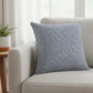 22" Blue And White Chevron Cotton Throw Pillow Cover