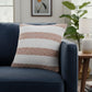 20" White And Orange Diamond Cotton Throw Pillow Cover
