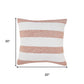 20" White And Orange Diamond Cotton Throw Pillow Cover