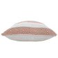20" White And Orange Diamond Cotton Throw Pillow Cover