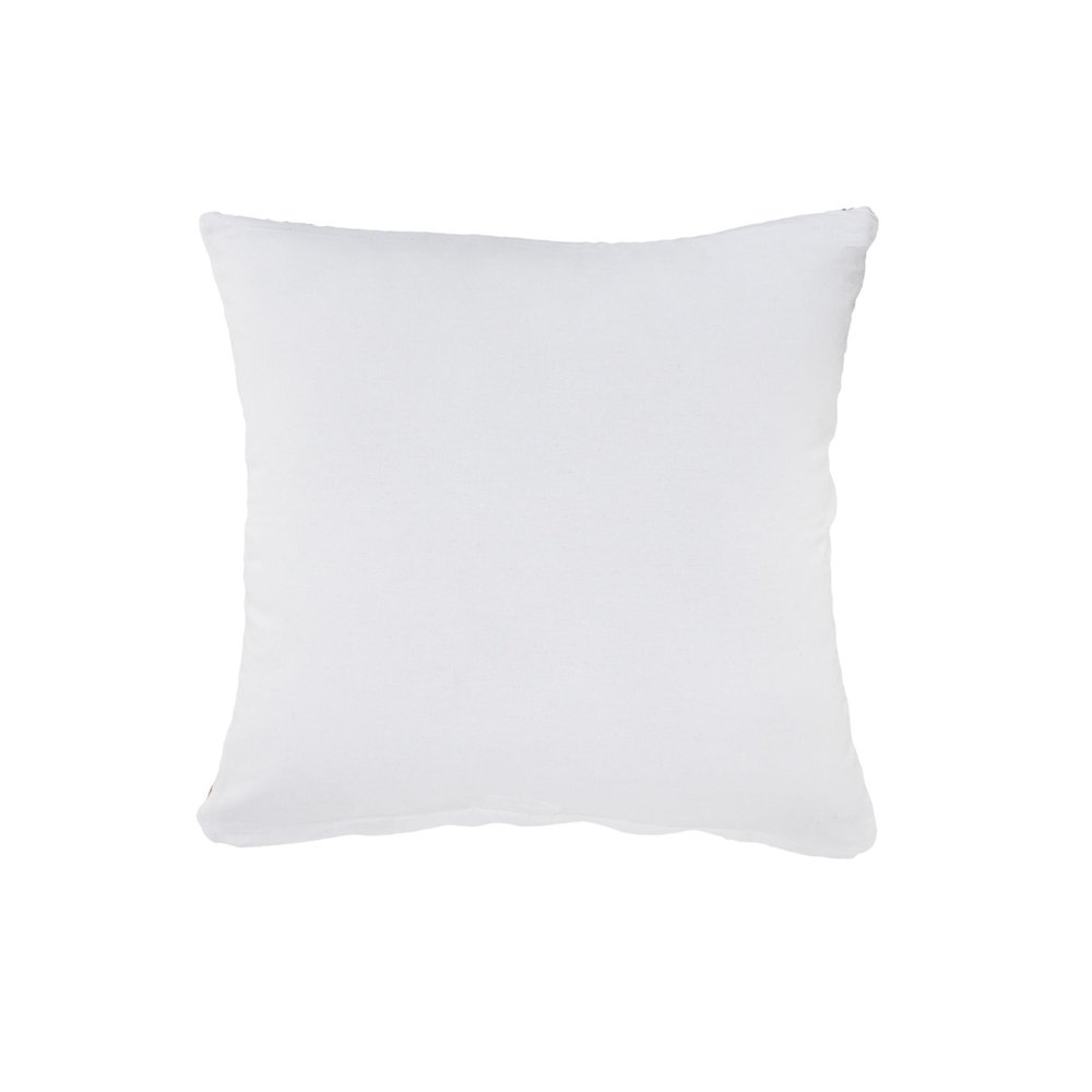 20" White And Orange Diamond Cotton Throw Pillow Cover