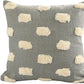 20" Gray And Cream Polka Dot Cotton Throw Pillow Cover with Tufts