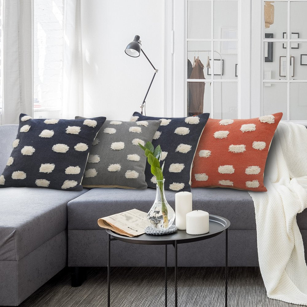 20" Blue And Cream Abstract Cotton Throw Pillow Cover