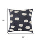 20" Blue And Cream Abstract Cotton Throw Pillow Cover