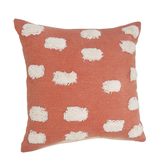 20" Orange And Cream Abstract Cotton Throw Pillow Cover