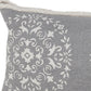 14" X 36" Gray And White Lumbar Medallion Cotton Throw Pillow Cover with Texture