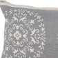 14" X 36" Gray And White Lumbar Medallion Cotton Throw Pillow Cover